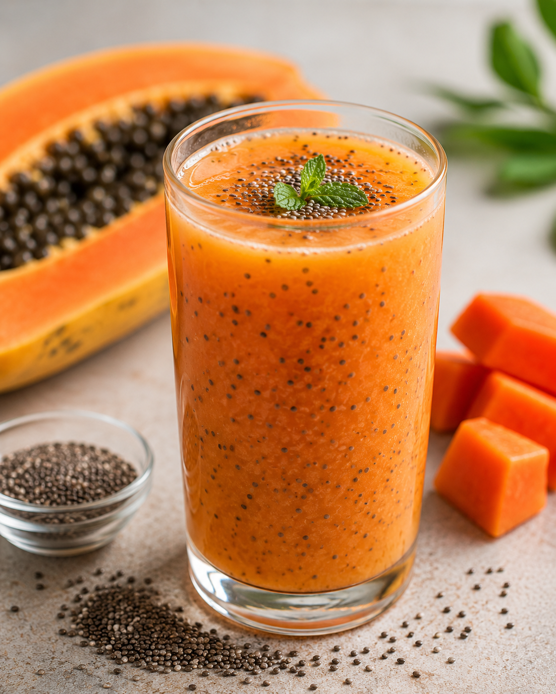 Papaya & chia juice