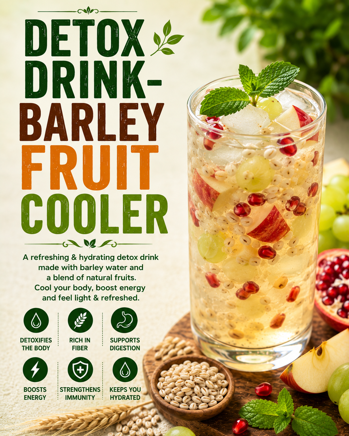 DETOX DRINK – BARLEY FRUIT COOLER