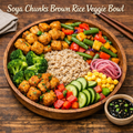 Soya Chunks Brown Rice Veggie Bowl