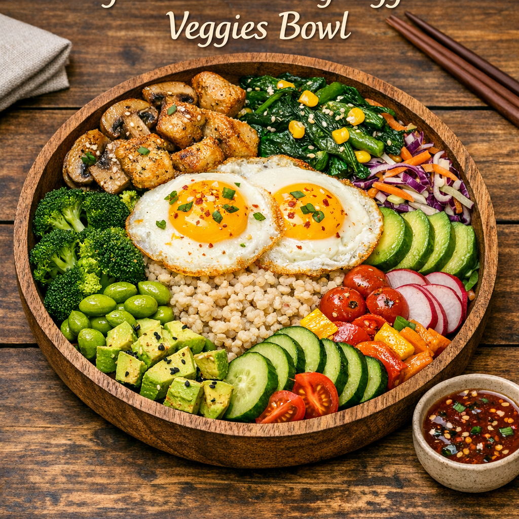 Bajra Rava Fried Eggs Veggies Bowls
