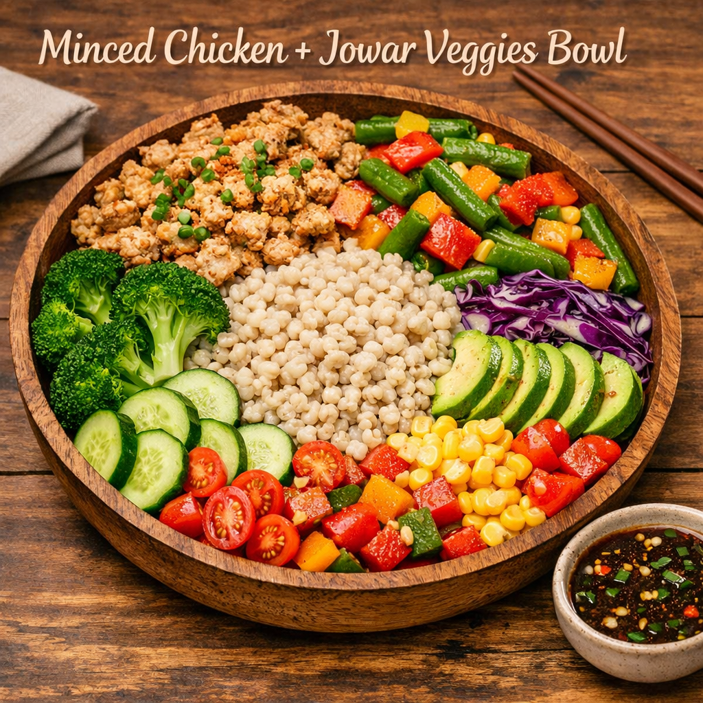 Minced Chicken + Jowar Veggies Bowl
