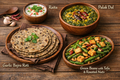 Garlic Bajra Khichdi, Palak Dal, Raita, Green Beans with Tofu and Roasted Nuts