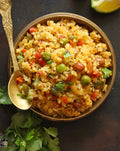 Vegetable broken wheat Upma with Fruit and Mixed seeds