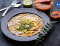 Ragi Egg Dosa with Scrambled eggs with Bengal Gram Chutney-Orange