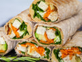 Soya wrap, chipotle dip, avocado soup