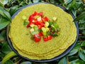 Green gram wraps, cucumber salad, carrot soup.