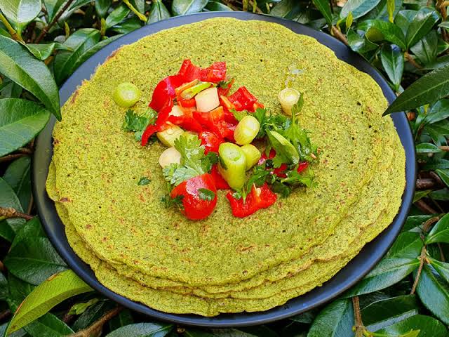 Green gram wraps, cucumber salad, carrot soup.