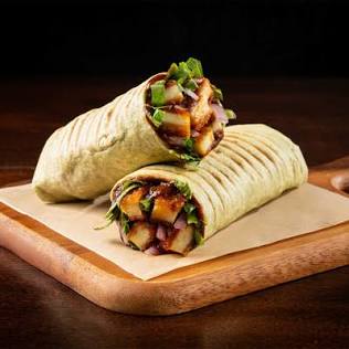 Paneer wraps, hummus, tomato soup