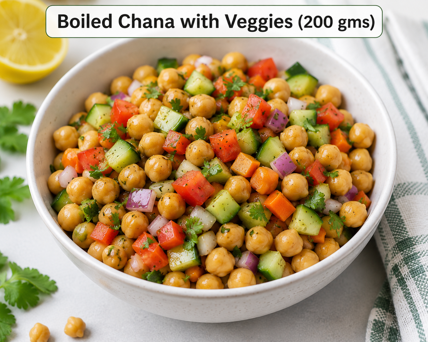 Boiled Chana with Veggies