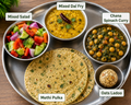 Methi Phulka,Mixed Salad,Mixed Dal Fry,Oats Ladoo