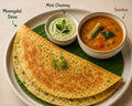 Moongdal Dosa,Mint Chutney,Sambar
